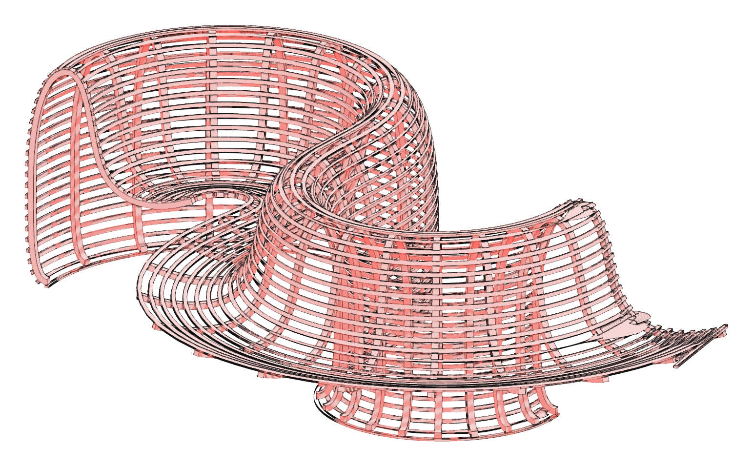 furniture gehry — exact model in red, pink, white and black