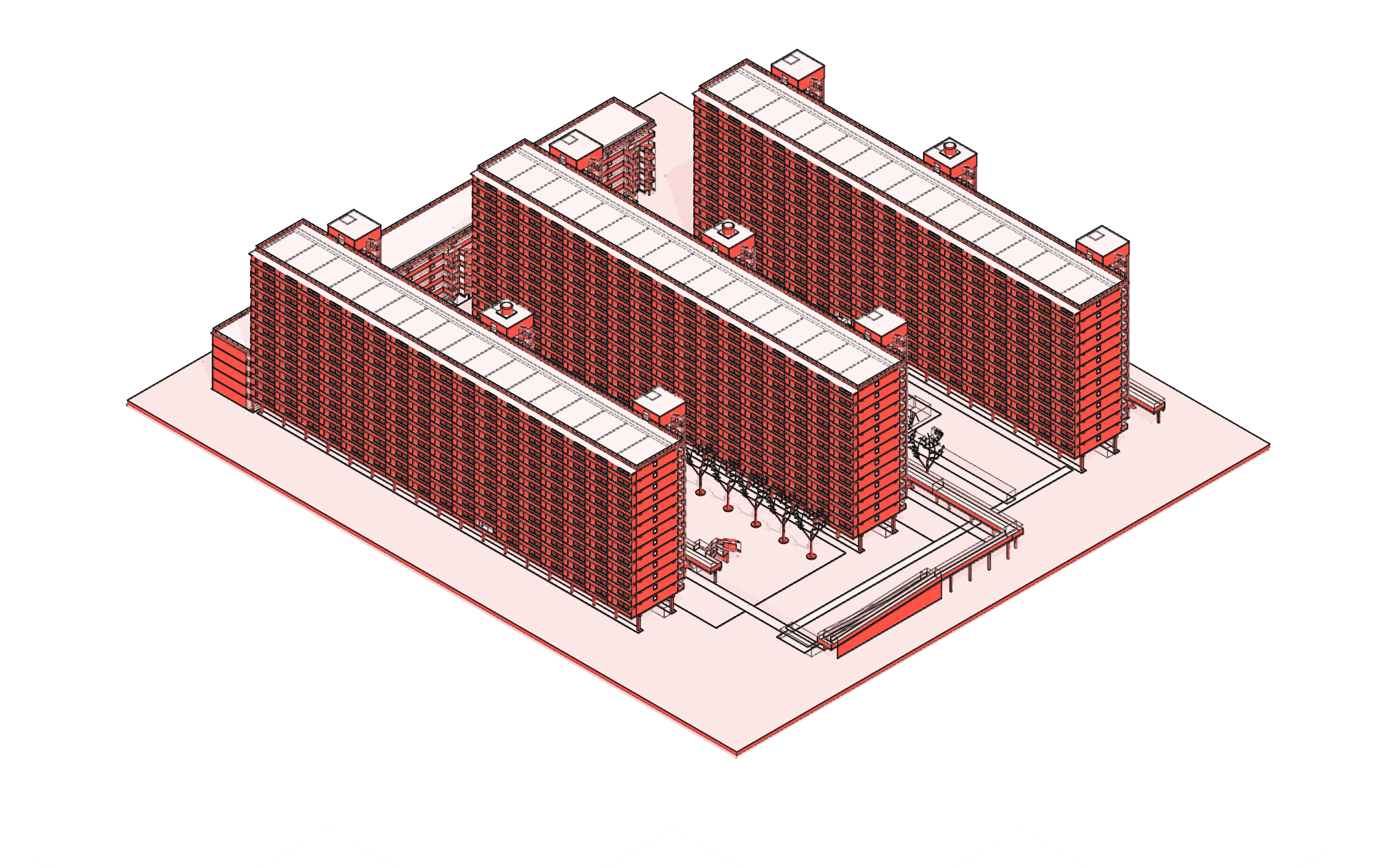 housing takashimadaira red — exact model in red, pink, white and black