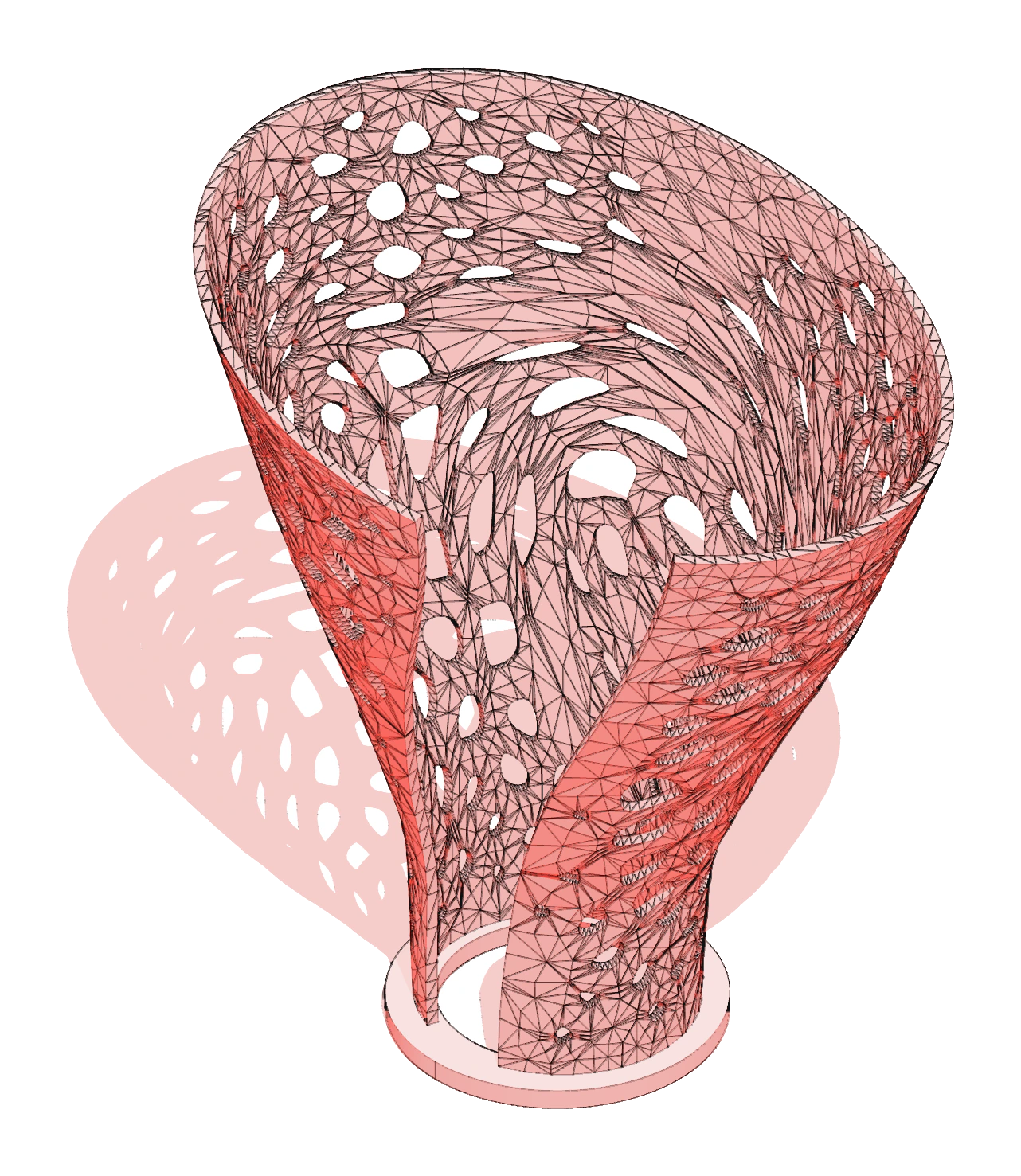 print3d vortex — exact model in red, pink, white and black