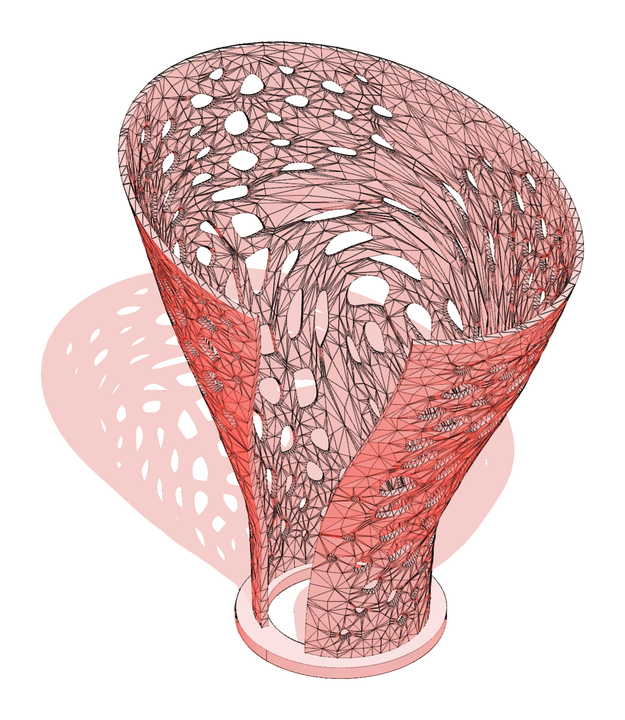 print3d vortex — exact model in red, pink, white and black